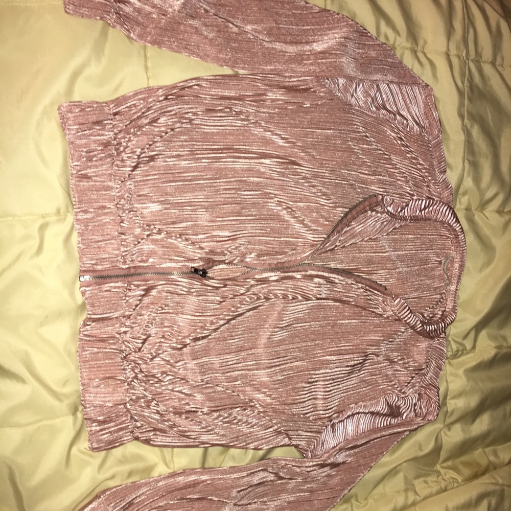 Vintage Pink Ruched Bomber jacket